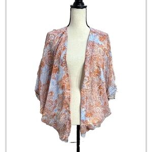 Eight Sixty Women Colorful boho Kimono Paisleys-semi Sheer Size Small
